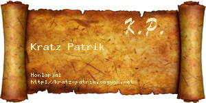 Kratz Patrik névjegykártya